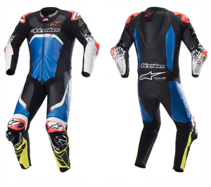 ชุดแข่งรถมอเตอร์ไซค์พรีเมียมหนังวัว/หนังจิงโจ้ พร้อมอุปกรณ์ป้องกัน CE Armor Protection Approved Gear - Product Image 1