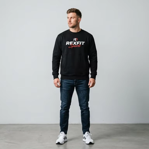 Sweat-shirts pour hommes 100 % coton, personnalisables avec logo, coupe oversize, prix de gros, épais, unis, pour l'hiver, décontractés, en gros - Product Image 1