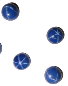 Zafiro Azul Estrella Redondo de 11x11 mm, 7 Quilates, Creado en Laboratorio, Cabujón Pulido con Efecto de Estrella de 6 Puntas, 4-5 mm de Altura, para Joyería - Product Image 4