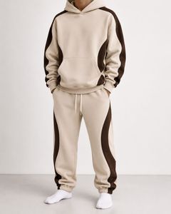 Ensembles de survêtements amples personnalisés pour hommes en polyester/coton, respirants, épais, décontractés, de haute qualité, pour l'hiver, vente en gros - Product Image 5