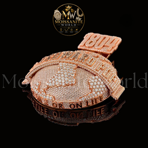 Colgante de mapa del mundo con efecto helado, 'El mundo es mío', chapado en oro rosa, moissanita, plata 925, dije de lujo estilo hip-hop, regalo de moda unisex - Product Image 4