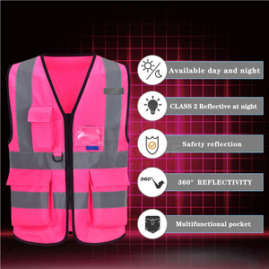 Chaleco de seguridad reflectante con logotipo personalizado, ropa de seguridad para la construcción, chaleco de alta visibilidad hecho en Pakistán. - Product Image 5