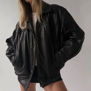 <b>High</b> Quality Oversized Women Genuine <b>Leather</b> Jacket with Zipper Closure Durable Soft and Stylish Jacket <b>Top</b> Quality - Product Image 1