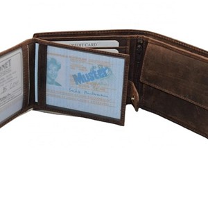 Men's Vintage Genuine Leather <b>Wallet</b> Handmade Fold Closure Short Length Daily Use Brown Color - Product Image 5