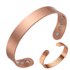<b>Copper</b> Cuff <b>Bracelet</b> Open Bangle Minimalist Wrist Ring Rose Gold Tone Jewelry Gift - Product Image 2