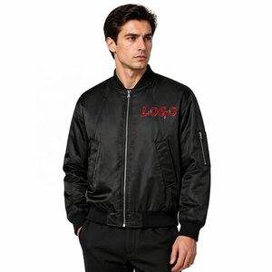 Blouson aviateur d'hiver pour homme en toile délavée avec logo personnalisé OEM, style streetwear américain vintage à col montant - Product Image 6