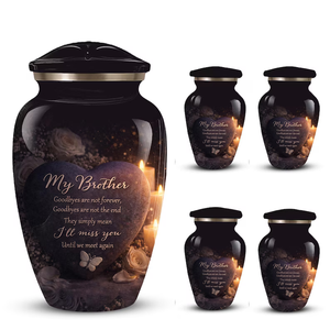 Black Aluminum Cremation Urn <b>Memorial</b> <b>Keepsake</b> Urn Customizable European Style for Adult Burial - Product Image 4