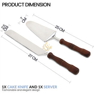 Juego de Cuchillo y Espátula para Pastel con Diseño Atractivo y Mango de Madera, Juego de Cubiertos de Tamaño Mediano de la Mejor Calidad, Utensilios para Hornear a Bajo Precio - Product Image 2