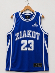 Seragam Basket Sublimasi Bolak-Balik Warna Putih Royal Kustom Terlaris Industri Grosir Langsung - Product Image 4