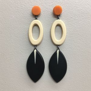 Modern Resin Drop <b>Earrings</b> with Orange <b>Studs</b> Cream Customized Shape Fashion Jewelry for Women Customized Angel Theme - Product Image 1