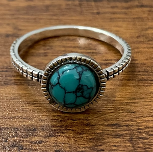 Anillo de Plata de Ley 925 con Turquesa, Gema del Mes de Diciembre, Joyería Boho para Uso Diario - Product Image 3