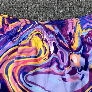 Shorts de bain décontractés personnalisés écologiques avec poches, imprimés par sublimation, en polyester, 5 pouces, pour hommes, en maille de basketball - Product Image 4