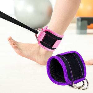 Sangle de cheville robuste pour machine à poulie, entraînement des jambes et des fessiers, accessoire de fitness réglable et rembourré avec anneau en D en acier - Product Image 1