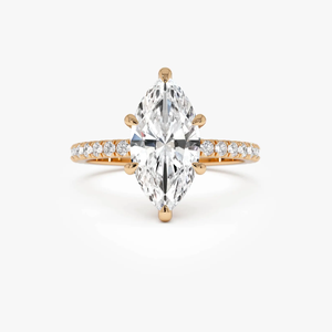 Bague de fiançailles élégante pour femme en or massif 18 carats avec diamant taille marquise de 2,40 carats, certifiée IGI, couleur E/F, clarté VS-VVS, luxe - Product Image 1