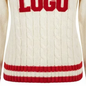 Griego Personalizado D |   S |   Suéter Universitario de Punto Trenzado con Cuello en V para Mujer, 100% Acrílico, Manga Larga - Product Image 5