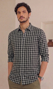 Camisa Casual de Hombre con Doble Botonadura y Micro Cuadros, 100% Algodón Transpirable, Verano, ODM - Product Image 3