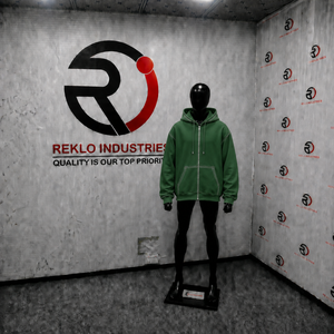 Sweat-shirt à capuche zippé vert oversize pour homme, style streetwear, épaules tombantes, surpiqûres contrastées, décontracté, avec cordon de serrage - Product Image 3