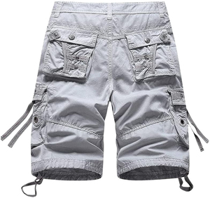 Glory Sale Latest Design Solid Anti-Wrinkle Canvas Polyester/Cotton <b>Men</b> Cargo Shorts OEM Service <b>Drawstring</b> Closure Wholesale - Product Image 2