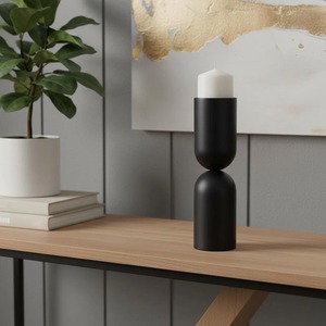 Decorative Antique Style Modern Black Candle Stand With White Pillar Candle For Home Decoration - Product Image 4