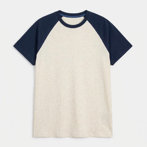 เสื้อยืดแขนสั้นผู้ชาย สีเขียวมะกอก สีแดงเบอร์กันดี ทรงโอเวอร์ไซส์ สวมใส่สบาย ผ้าทอสีพื้น คอกลม ระบายอากาศได้ดี แต่งขอบตัดสี 100% - Product Image 2