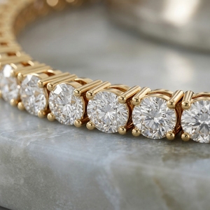 Cultivate Diamond 2mm Tennis Bracelet 18K <b>Solid</b> <b>Gold</b> VVS VS DEF Colour Box Setting Secure Clasp Lab Grown Ethnic Style Everyday - Product Image 3