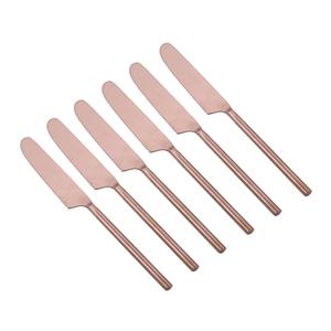 Juego de Cuchillos de Cena de Acero Inoxidable Chapado en Oro de Alta Calidad, Cuchillos de Mesa con Mango Moderno en Espiral para Hotel, Boda, Restaurante, Cubertería - Product Image 6