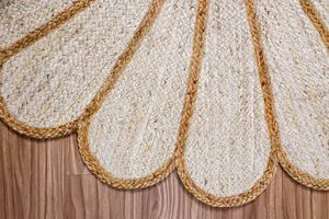 Braided <b>Jute</b> Daisy <b>Rug</b> Handmade Vintage Anti-Bacteria <b>Round</b> Thin Living Room Home Decor Wholesale Manufacturer India - Product Image 4