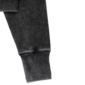 Sweat-shirt à capuche surdimensionné de qualité supérieure, couleur noire, manches longues, fermeture éclair, anti-boulochage, effet délavé à l'acide, pour adulte - Product Image 6