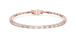 Bracelet en diamants taille baguette de qualité supérieure, certifié GIA, couleur D, diamants naturels, bracelet classique pour femme, à porter au quotidien - Product Image 6