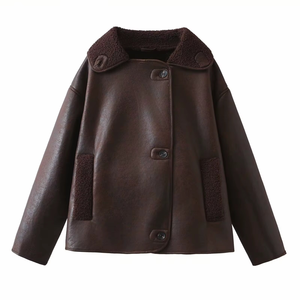 Nouvelle collection Hiver 2025 – Manteau long en satin double face pour femme, élégant et polyvalent, avec col montant et fourrure intégrée - Product Image 1