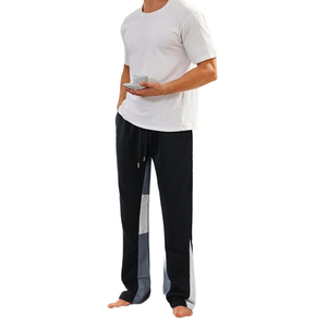 Pantalon de survêtement décontracté pour homme, coupe évasée, taille mi-haute, motif droit et cordon de serrage, service OEM disponible, pantalon homme délavé - Product Image 3