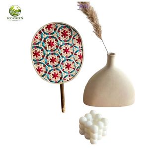 Unique Eco-friendly Handmade Traditional Red & Blue <b>Bamboo</b> Weaving Fan for Party Decor Coasters Kitchen <b>Placemats</b> Multi-size - Product Image 3