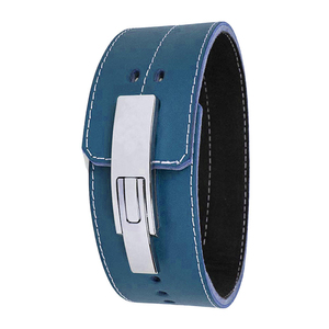 Ceintures de musculation en cuir de vachette antidérapantes avec logo couleur personnalisé, boucle à levier, soutien lombaire pour squats et entraînements, protection professionnelle - Product Image 2
