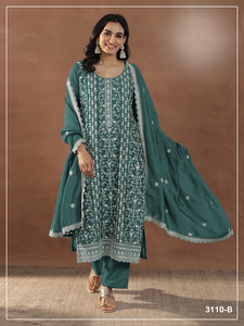 High Quality Salwar Suit Rangoli Crush with Heavy Embroidered Sequence Work Buy Direct From Supplier At Bulk Price - Product Image 2