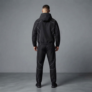 Ensemble coupe-vent sur mesure pour homme : veste et pantalon en nylon, coupe oversize, fermeture éclair, survêtement baggy pour hommes - Vente en gros fabricant - Product Image 6