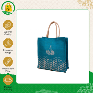 Latest Stock Arrival Highest Quality Made in India Jute Handbag Allover Self-Printed Casual Tote for Women's Daily Usage - Product Image 5