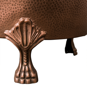 Baignoire ovale autoportante de luxe en cuivre martelé, style antique, avec pieds de cheval, pour adultes, durable, écologique, avec couvercle de sécurité - Product Image 4