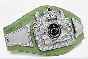 Ceinture de championnat de lutte personnalisée en cuir taille adulte avec plaques métalliques moulées sous pression pour MMA, Jiu-Jitsu, Karaté, Judo - Respirante 2-6mm - Product Image 2