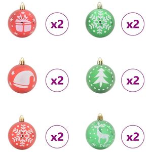 Juego de 40 Adornos Navideños de Plástico Rojos y Verdes para Decoración de Árboles y Bolas - Product Image 4