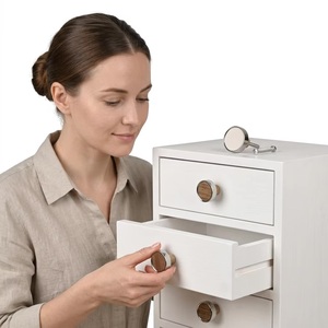 Poignée de meuble moderne ronde en laiton avec cœur en bois pour cuisine et bureau à domicile, durable - Product Image 2