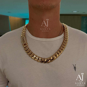 Collar de eslabones cubanos chapado en oro con moissanita, cadena con cierre y colgante estilo hip-hop para hombres y mujeres - Product Image 2