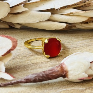 Nouvelle Bague Tendance en Gros, Bague Lune Céleste en Grenat, Bijoux Bohèmes en Laiton pour Femme, Plaqué Or 18 carats, Design Bohème Céleste Imposant - Product Image 3