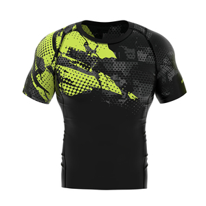 Maillot de bain Rash Guard à manches courtes pour homme, extensible, séchage rapide, pour le fitness - Product Image 1