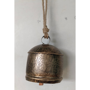 Campanas Rústicas de Latón con Acabado Vintage y Cuerda de Yute, Campanas Colgantes de Metal Hechas a Mano para Decoración Navideña y Estilo Rústico - Product Image 3