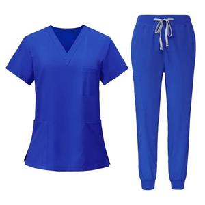 Durable Unisex Hospital Scrubs Knitted Organic Cotton Custom Logo Medical Work Uniforms Nursing Suits <b>Doctor</b> Clinic Wear Factory - Product Image 1
