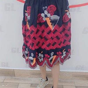 Wholesale <b>Navy</b> Blue Floral Embroidery <b>Skirt</b> Women Colorful Bird Bohemian Style - Product Image 4