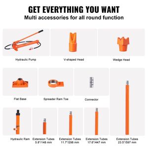 Martinetto Idraulico Portatile da 20 Tonnellate con Tubo Olio da 1,4 m (4,6 piedi) - Kit Porta Power per Riparazione Telai Auto, con Valigetta Porta Utensili - Martinetti Auto - Product Image 4