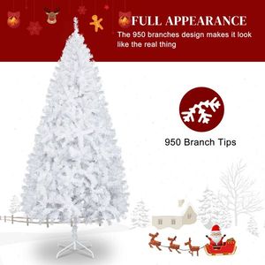 Sapin de Noël blanc de 7 pieds avec 1349 branches en fer, décoration festive pour les fêtes - Product Image 3