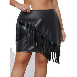 Minifaldas Ajustadas de Cuero Genuino Negro por Encima de la Rodilla para Mujer, Estilo Gótico, Cintura Alta, Brillantes, Otoño Invierno - Product Image 3