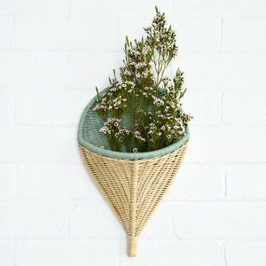 Rattan wall basket braided ice cream shaped baskets <b>decorative</b> piece for walls cheapest price - Product Image 5